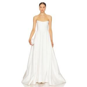 NEW Sau Lee Barbara Wedding Gown Womens XS 0 White Strapless Bridal